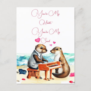 Postale Carte de voeux Valentines Otter