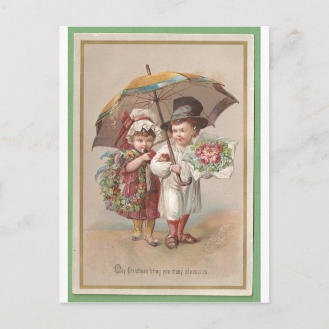 Postale Carte de voeux Victorian Christams 1885 (Devant)