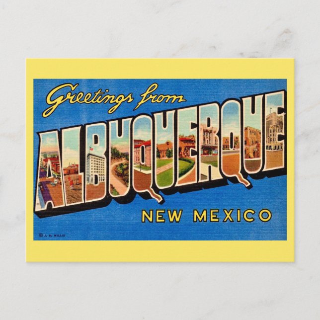 Postale Carte de vœux vintage Albuquerque NM (Devant)