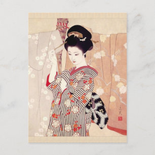 Postale Carte de vœux Vintage Art Shimura Tatsumi