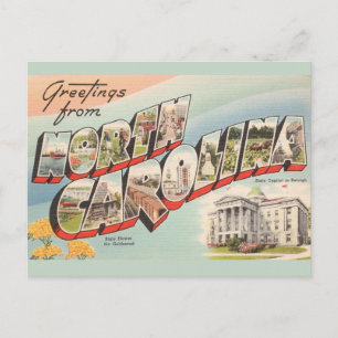 Postale Carte de vœux vintage de Caroline du Nord