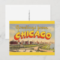 Carte de vœux vintage de Chicago