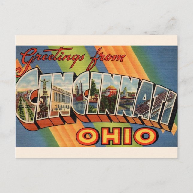 Postale Carte de vœux vintage de Cincinnati  (Devant)