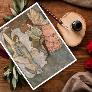 Postale Carte de vœux vintage de fée d'Edmund Dulac