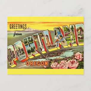 Postale Carte de vœux vintage de Portland Oregon