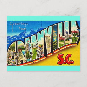 Postale Carte de vœux vintage Greenville SC