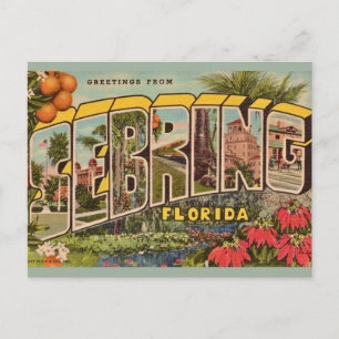 Postale Carte de vœux vintage Sebring Floride