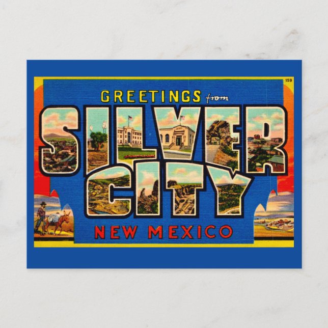 Postale Carte de vœux vintage Silver City NM (Devant)