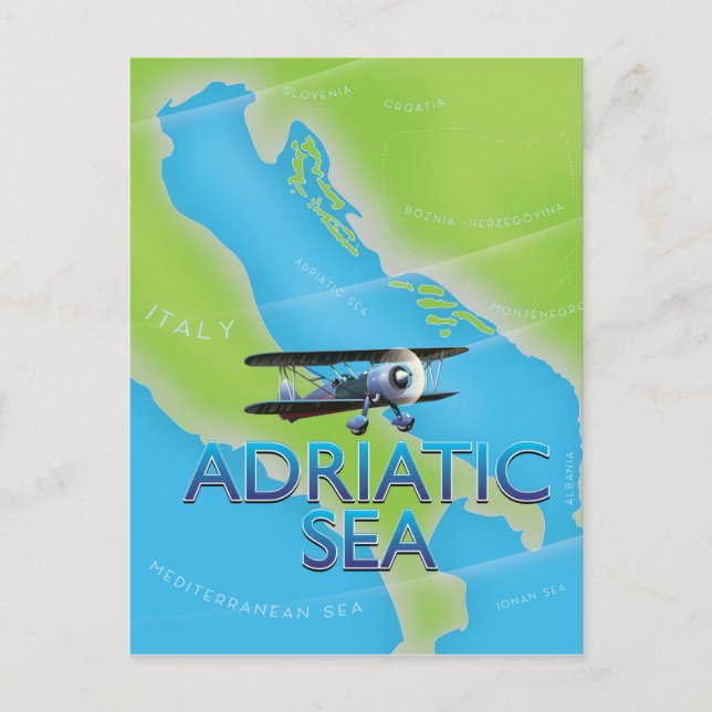 Postale Carte de vol de la mer Adriatique (Devant)