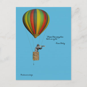 Postale Carte de voyage avec montgolfière