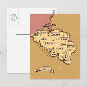 Postale Carte de voyage Belgique Vintage