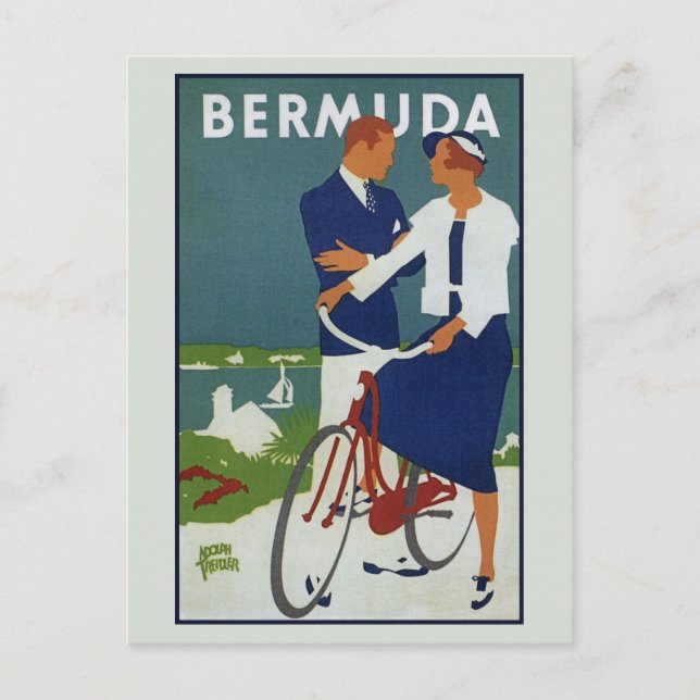 Postale Carte de voyage Bermudes vintage (Devant)