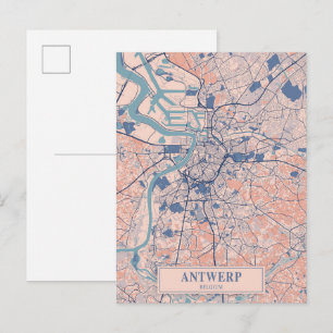 Postale Carte de voyage d'Anvers Belgique venteuse