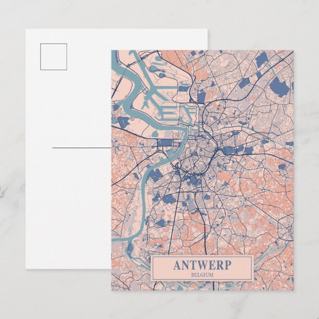Postale Carte de voyage d'Anvers Belgique venteuse (Devant / Derrière)