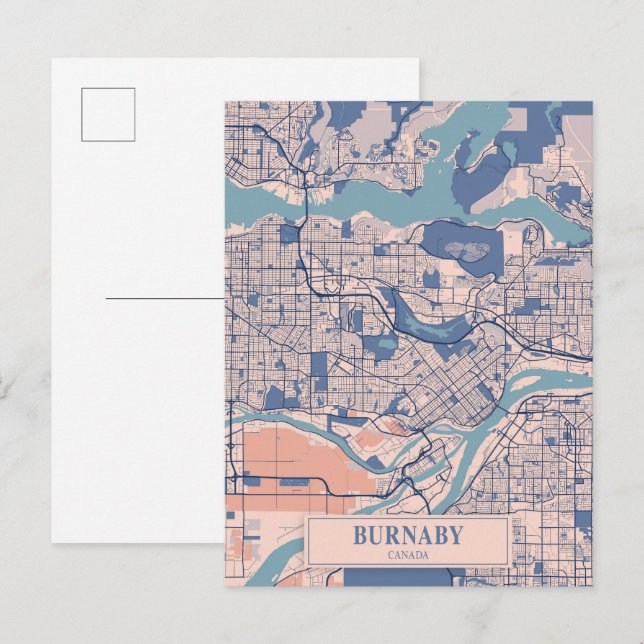 Postale Carte de voyage de Burnaby Canada venteuse (Devant / Derrière)
