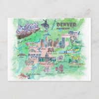 Carte de voyage de Denver Colorado