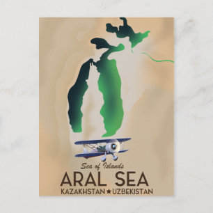 Postale Carte de voyage de la mer d'Aral affiche