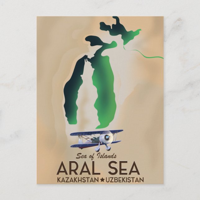 Postale Carte de voyage de la mer d'Aral affiche (Devant)