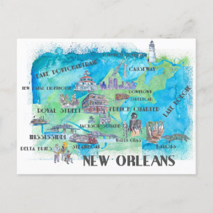 Postale Carte de voyage de La Nouvelle-Orléans Louisiane 