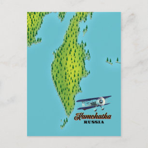 Postale Carte de voyage de la péninsule de Kamtchatka Russ