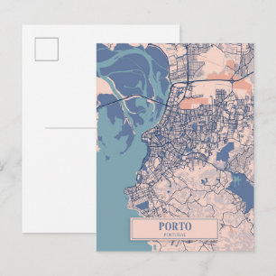 Postale Carte de voyage de la ville aérée de Porto Portuga