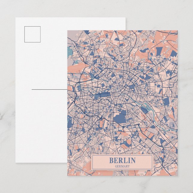 Postale Carte de voyage de la ville venteuse de Berlin All (Devant / Derrière)