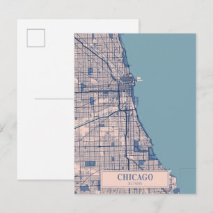 Postale Carte de voyage de la ville venteuse de Chicago Il