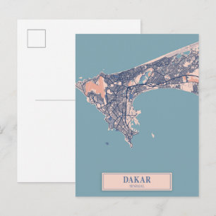 Postale Carte de voyage de la ville venteuse de Dakar Séné