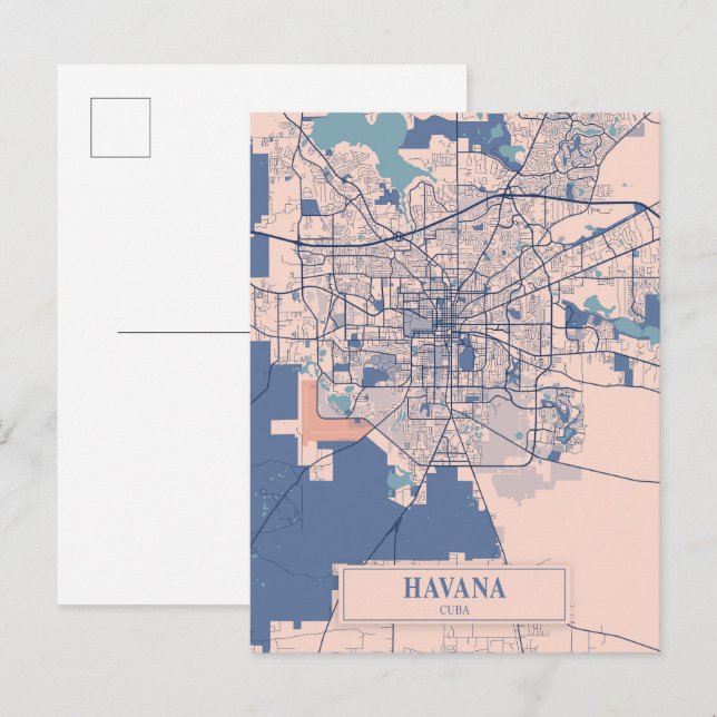 Postale Carte de voyage de la ville venteuse de La Havane  (Devant / Derrière)