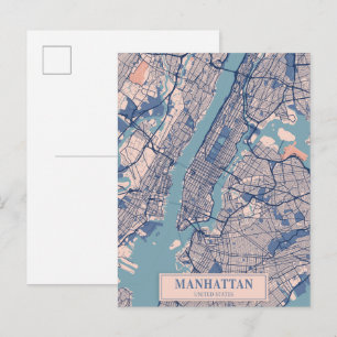 Postale Carte de voyage de la ville venteuse de Manhattan