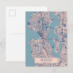 Postale Carte de voyage de la ville venteuse de Seattle Ét