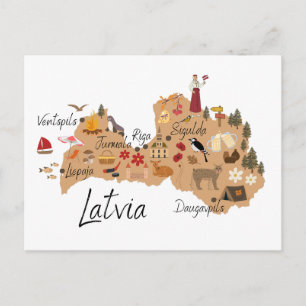 Postale carte de voyage de Lettonie
