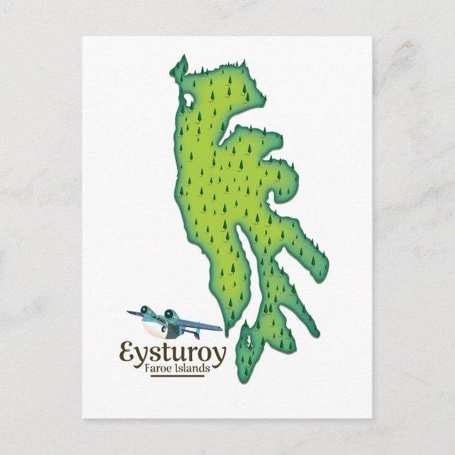 Postale Carte de voyage de l'Eysturoy Îles Féroé (Devant)