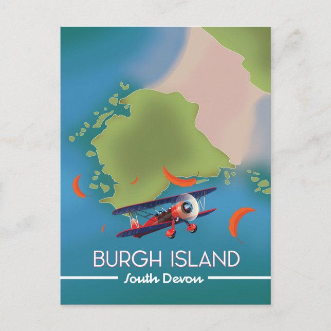 Postale Carte de voyage de l'île de Burgh Devon (Devant)