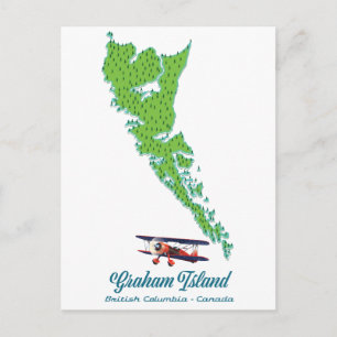 Postale Carte de voyage de l'île Graham Colombie-Britanniq