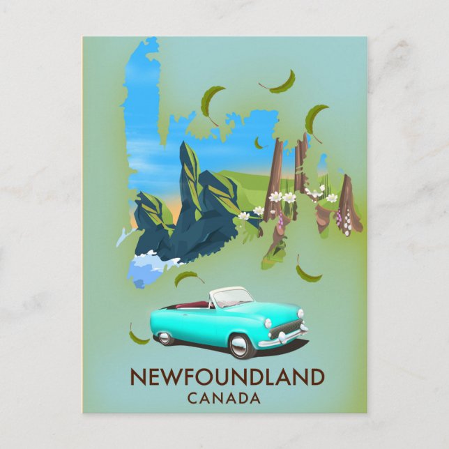 Postale Carte de voyage de Terre-Neuve Canada (Devant)