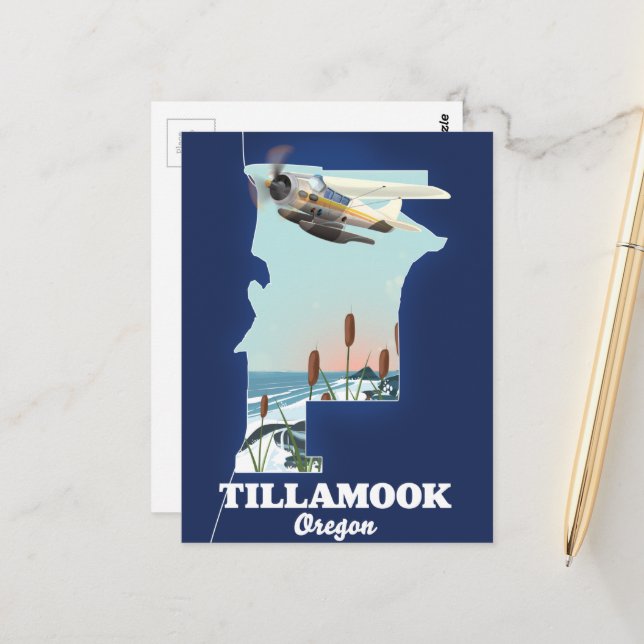 Postale Carte de voyage de Tillamook Oregon (Devant/Arrière en situation)