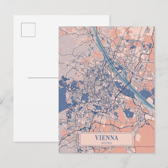 Postale Carte de voyage de Vienne Autriche venteuse (Devant / Derrière)