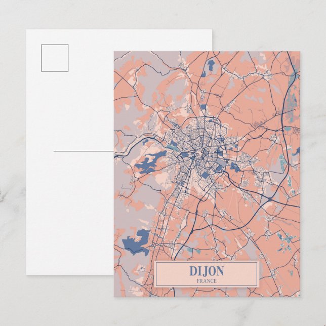 Postale Carte de voyage décontractée de Dijon France (Devant / Derrière)