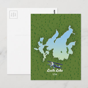 Postale Carte de voyage du lac Leech