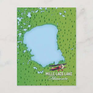 Postale carte de voyage du lac Mille Lacs Minnesota.