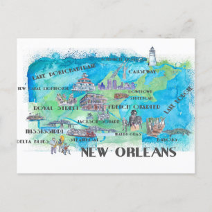 Postale Carte de voyage du New Jersey aux États-Unis avec