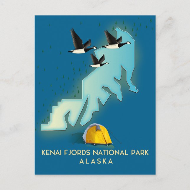 Postale Carte de voyage du parc national Kenai Fjords en A (Devant)