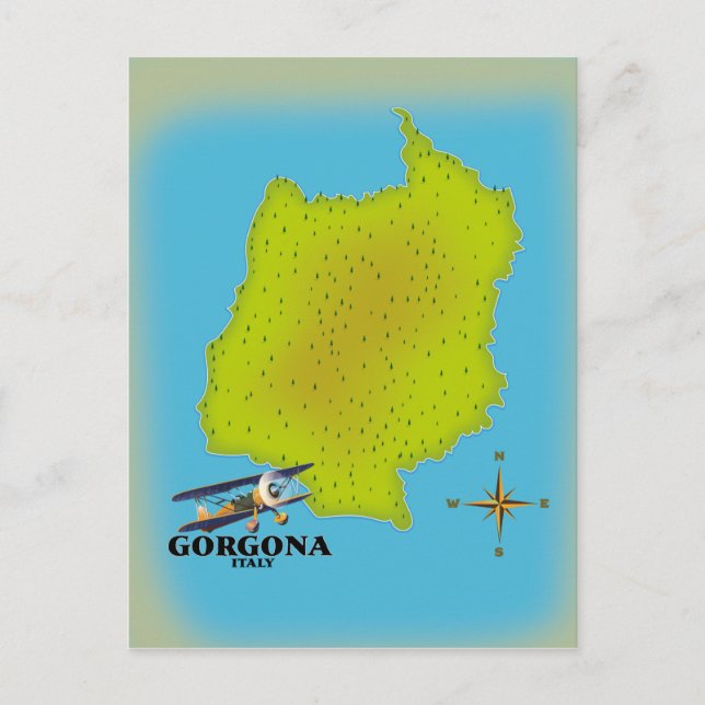 Postale Carte de voyage Gorgona Italie poster. (Devant)
