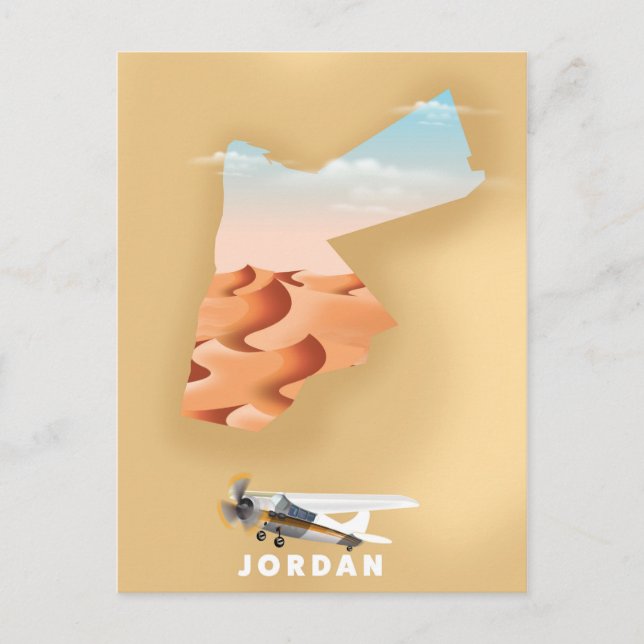 Postale Carte de voyage illustrée de Jordanie (Devant)