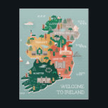 Postale Carte de voyage Irlande | Points de repère et vill<br><div class="desc">Les monuments et les principales villes comme Dublin et Belfast. | © et ® Bigstock® - Tous droits réservés.</div>