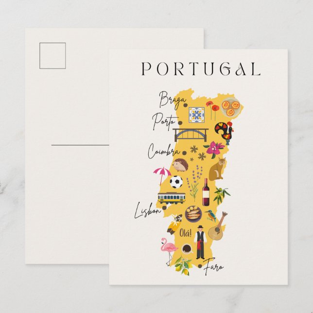 Postale Carte de voyage Portugal (Devant / Derrière)