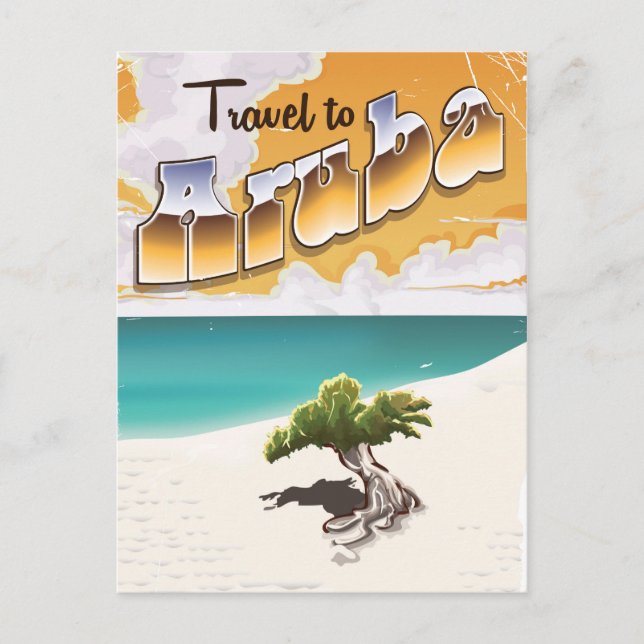 Postale Carte de voyage Vintage Aruba (Devant)