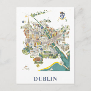 Postale Carte de voyage vintage de Dublin en Irlande
