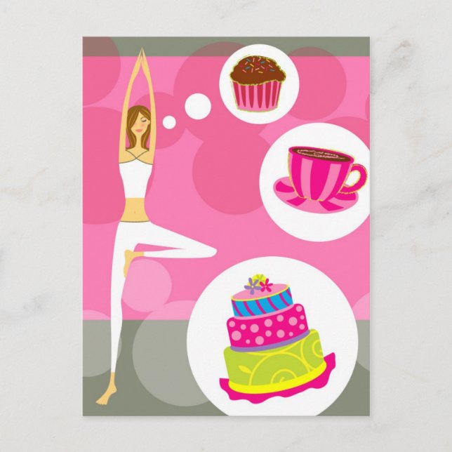 Postale Carte de Yoga sucré (Devant)